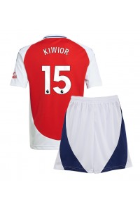 Arsenal Jakub Kiwior #15 Jalkapallovaatteet Lasten Kotipeliasu 2024-25 Lyhythihainen (+ Lyhyet housut)